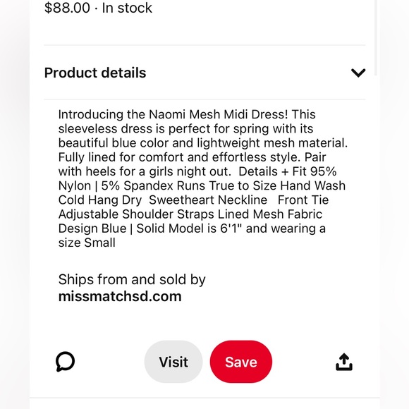 Light blue mesh midi dress - Picture 3 of 3